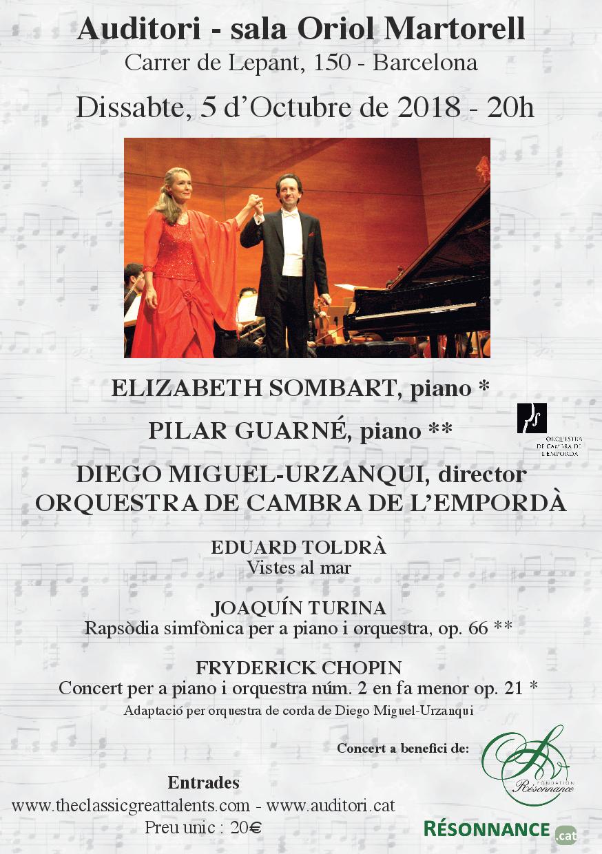 Concert avec Elizabeth Sombart et l' Orquestra de Cambra de l' Empordà, sous la direction de Diego Miguel-Urzanqui