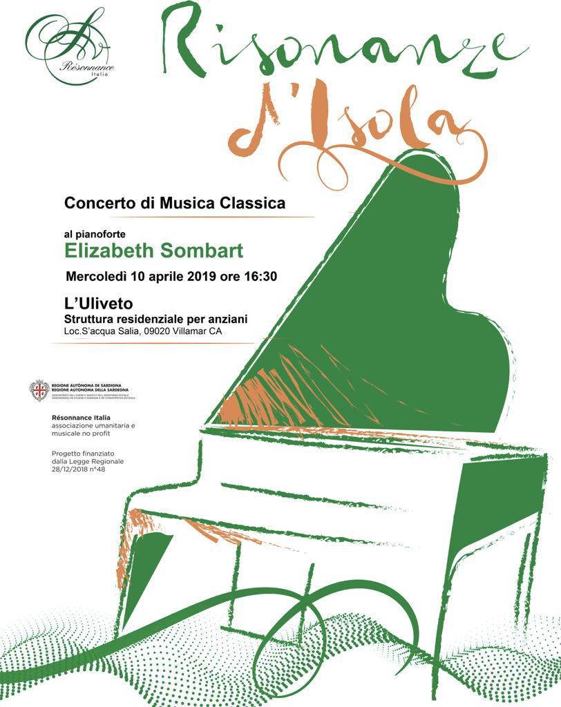 Concert de solidarité avec Elizabeth Sombart, série de 35 concerts en Sardaigne