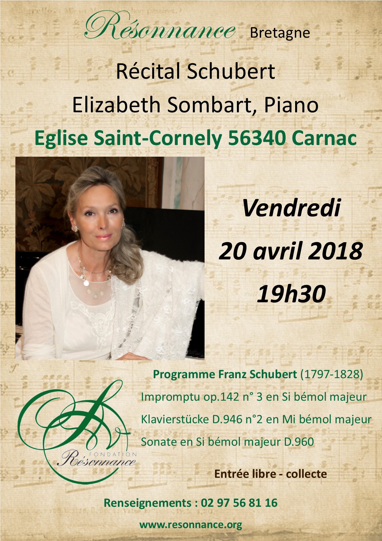 Récital Schubert avec Elizabeth Sombart