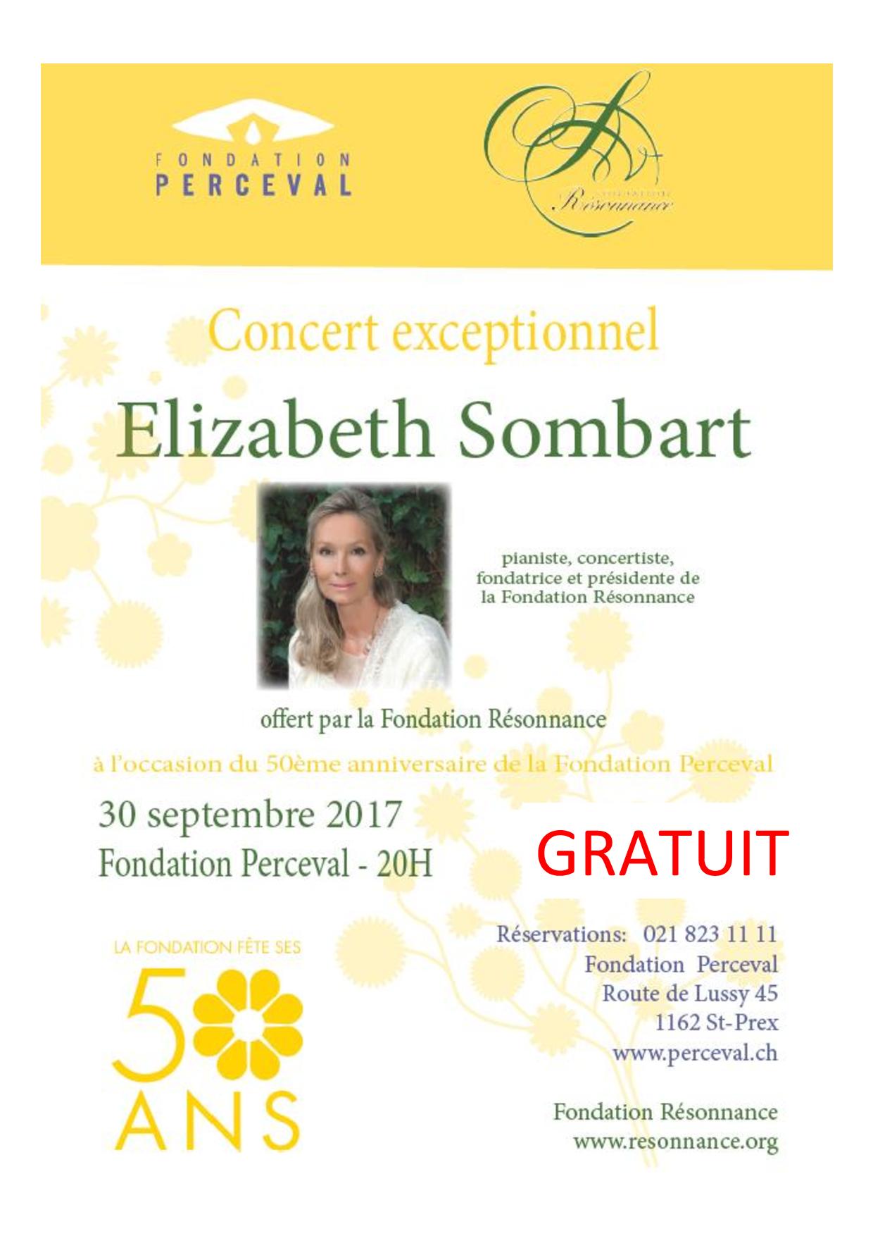 Concert d'Elizabeth Sombart à l'occasion du 50ème anniversaire de la Fondation Perceval