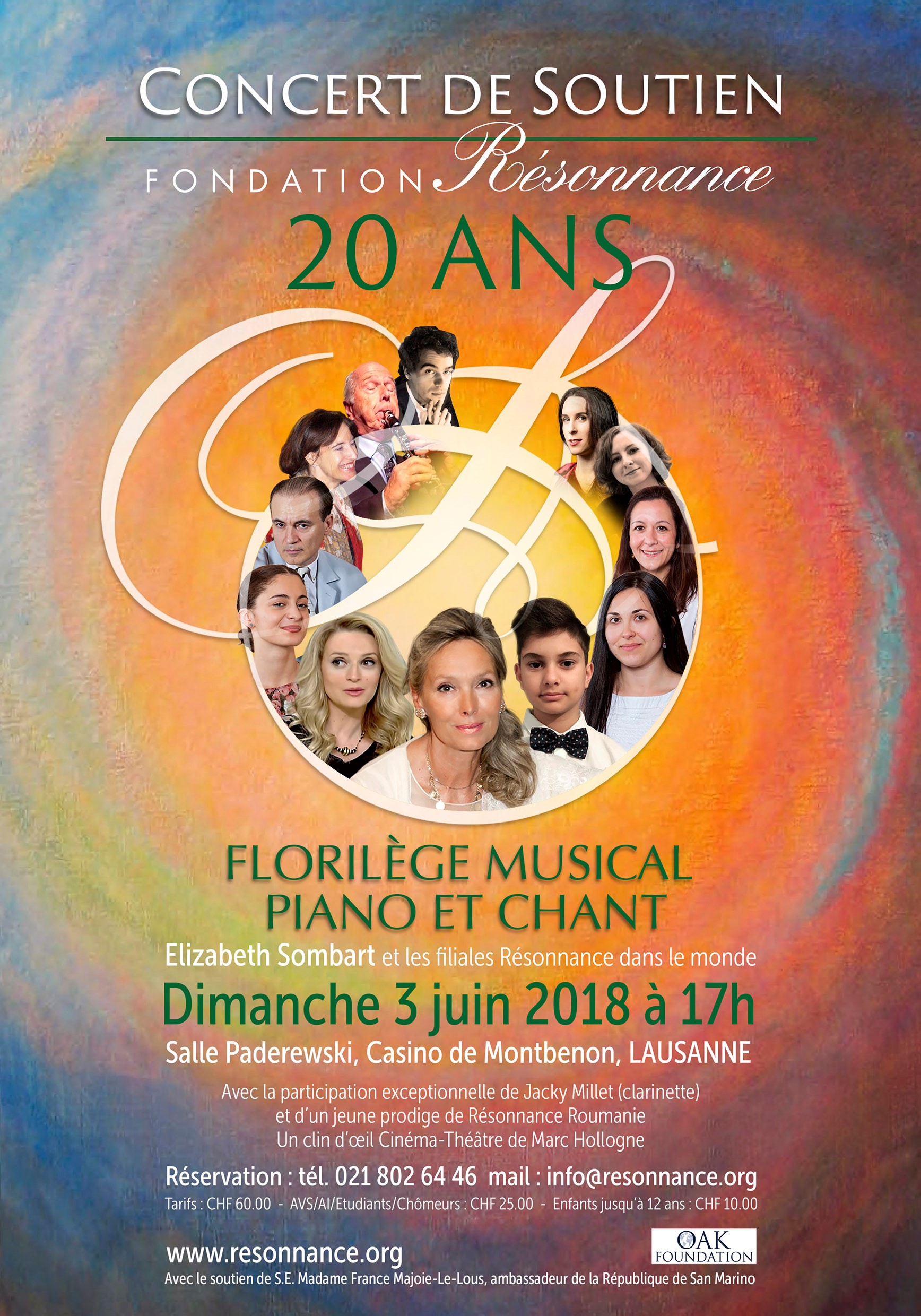 Concert de soutien de la Fondation avec toutes les filiales Résonnance