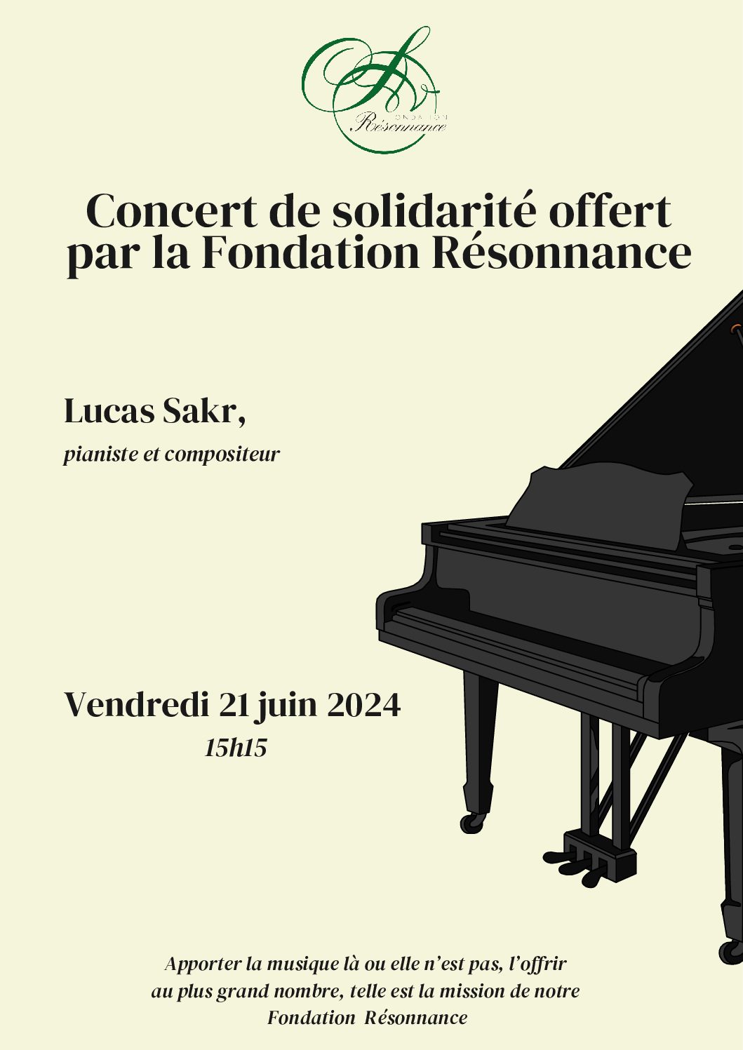 Concert de solidarité - EMS "nelty de Beausobre" - Récital de Lucas Sakr