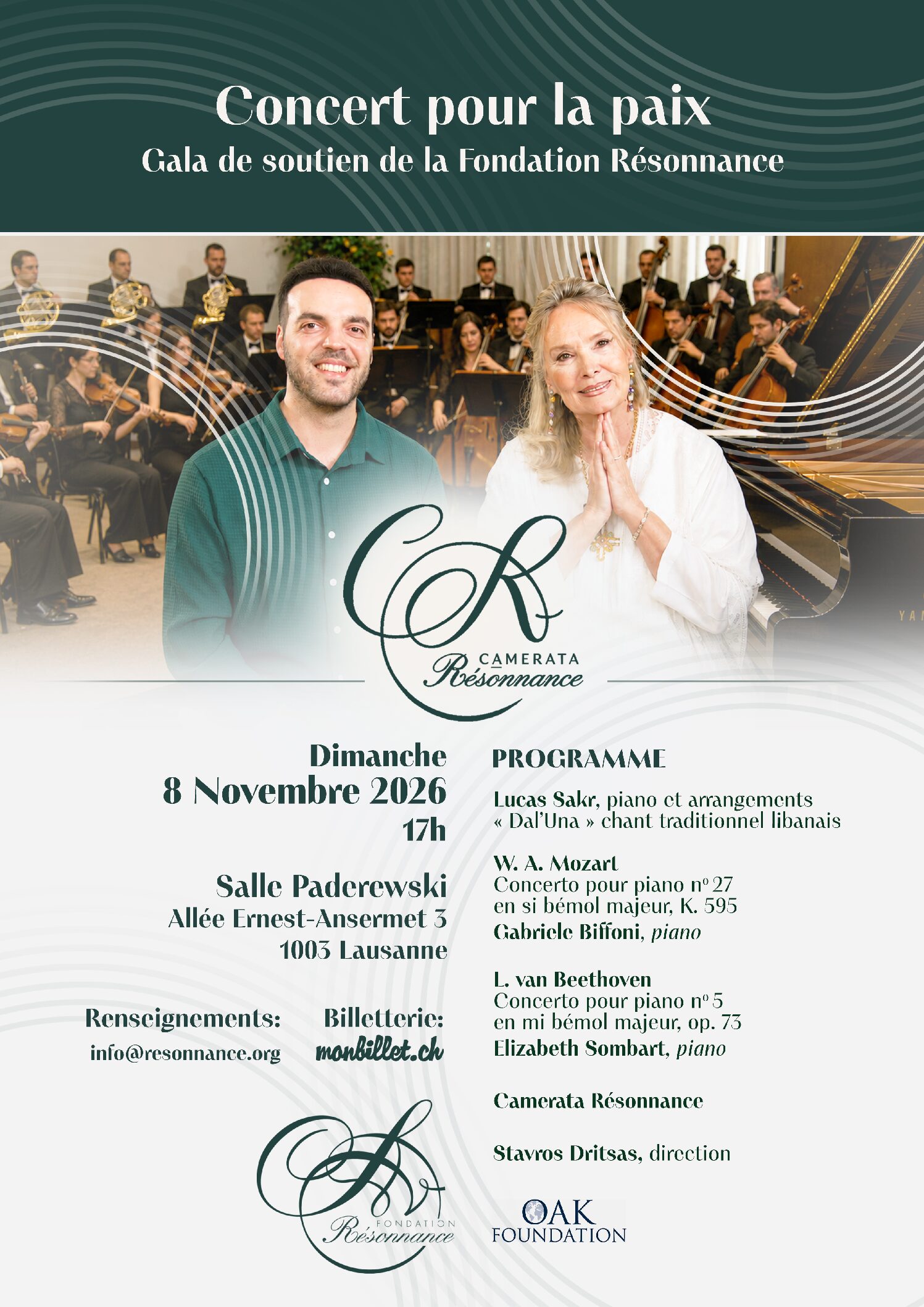 Concert pour la Paix, avec la Camerata Résonnance