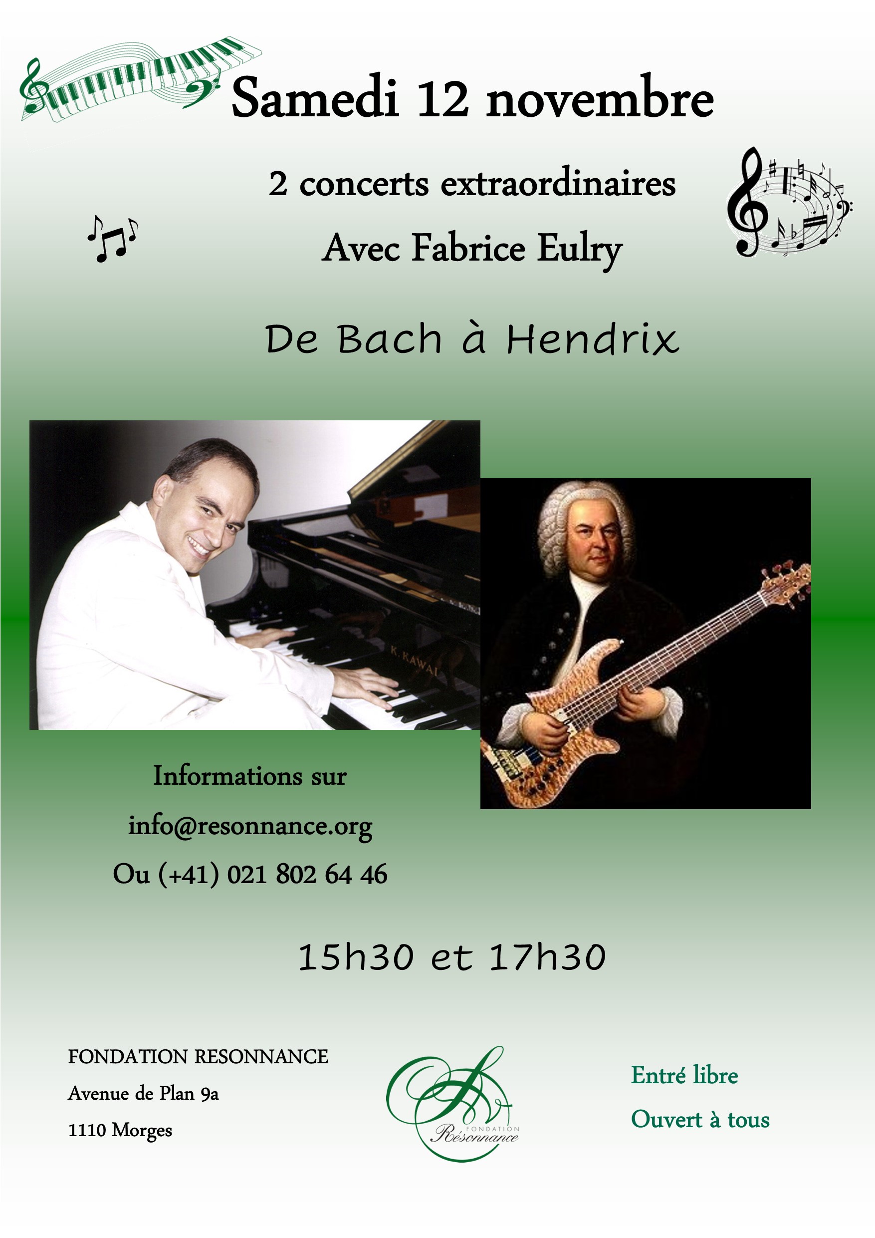 Deux concerts avec Fabrice Eulry