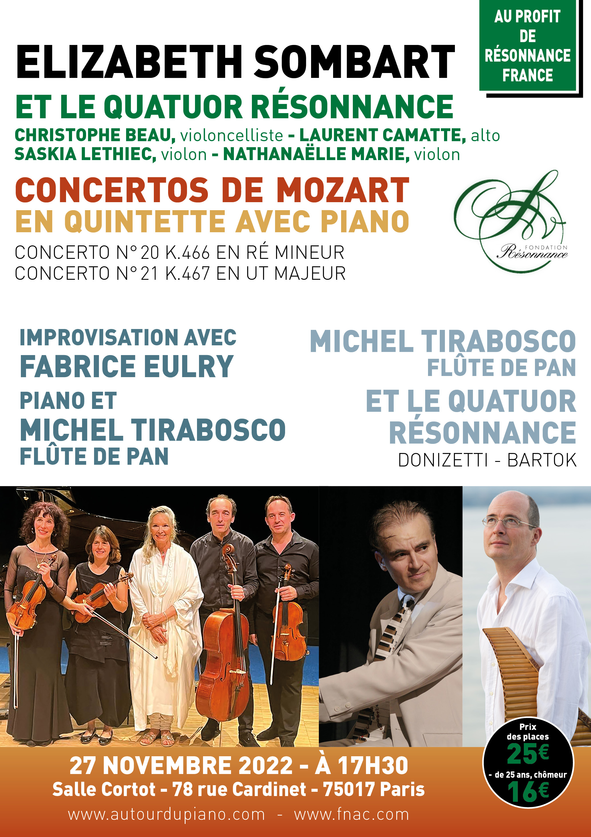 Concert avec Elizabeth Sombart, Fabrice Eulry et Michel Tirabosco