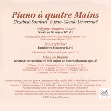 Piano à quatre Mains - Elizabeth Sombart & Jean-Claude Dénervaud