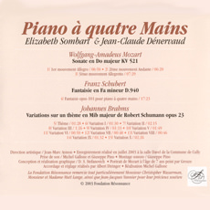 Piano à quatre Mains - Elizabeth Sombart & Jean-Claude Dénervaud