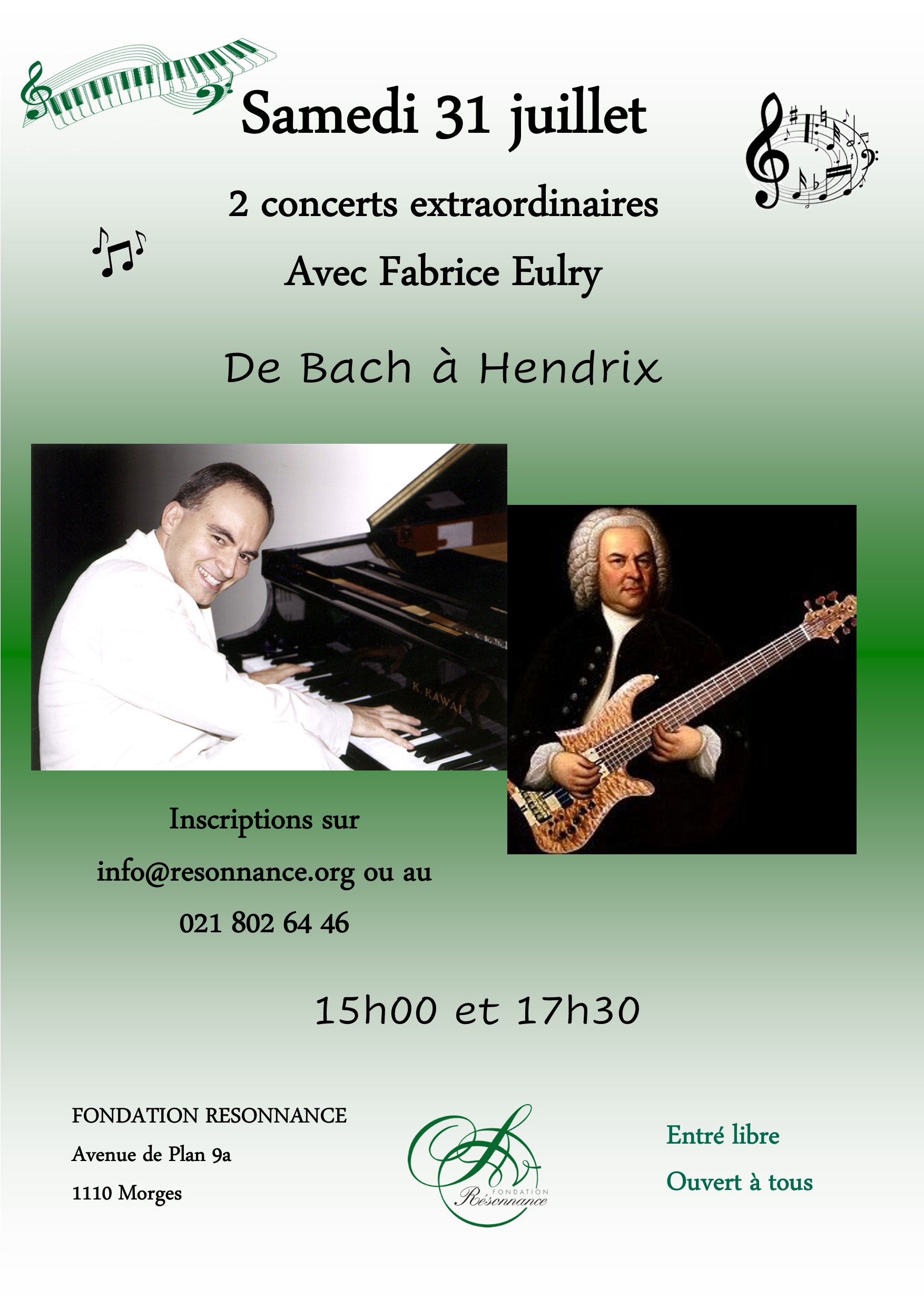 Deux concerts avec Fabrice Eulry