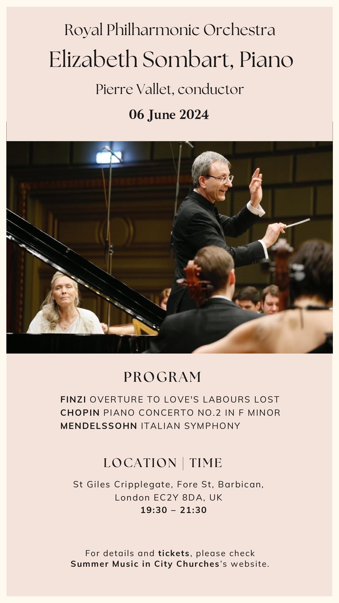 Royal Philharmonic Orchestra Elizabeth Sombart , Piano and Pierre Vallet, conductor