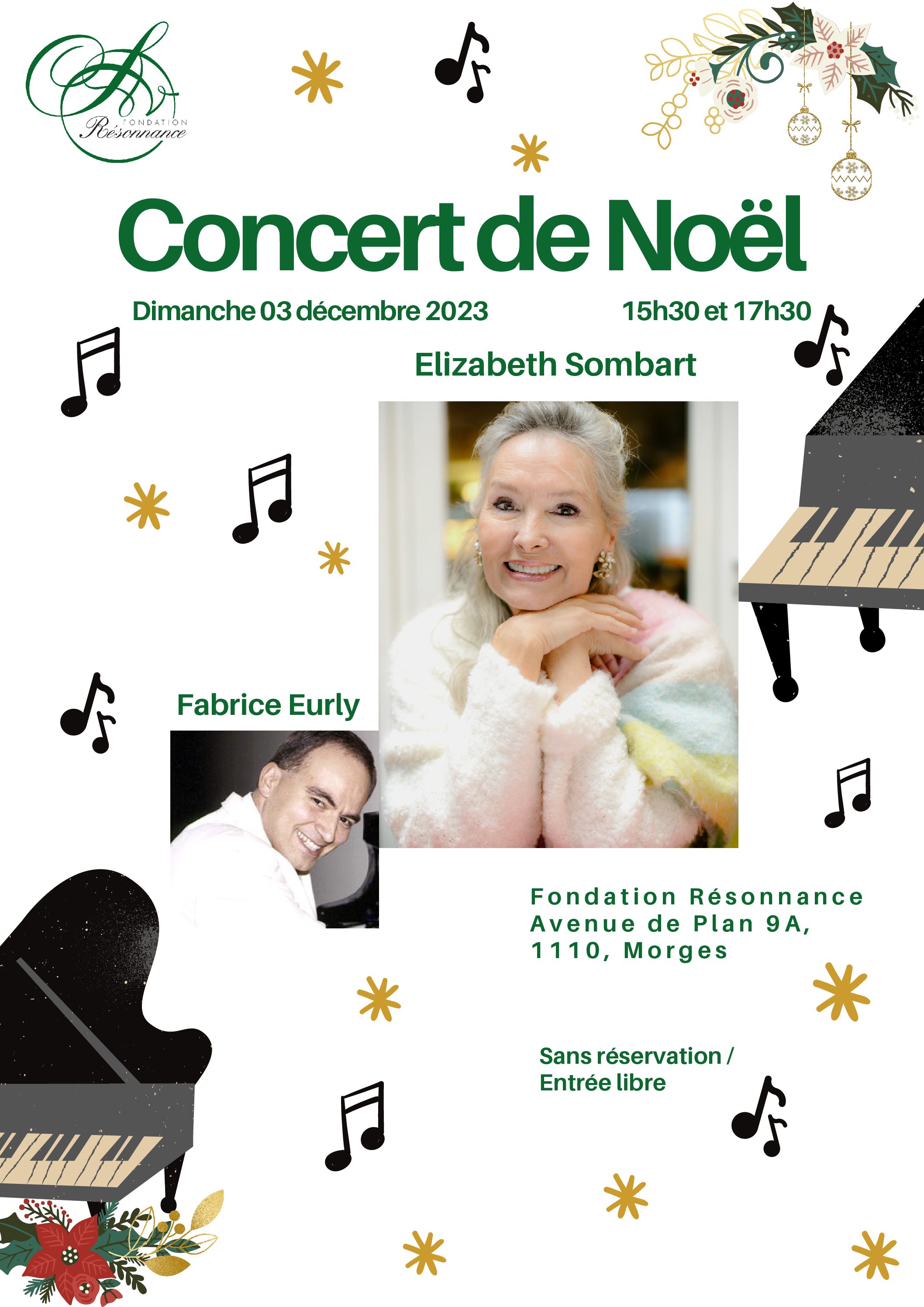 Concert de Noël avec Elisabeth Sombart et Fabrice Eurly