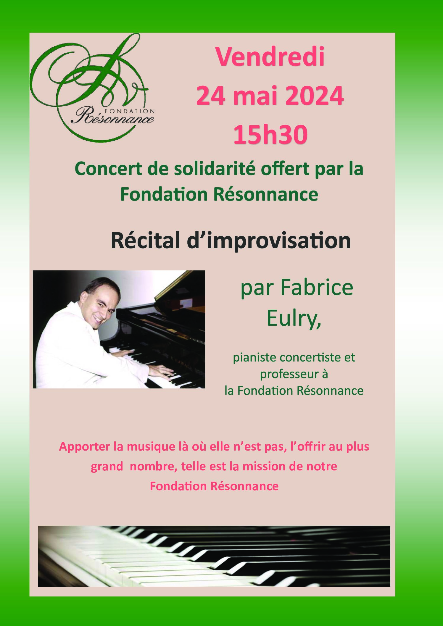 Concert de solidarité - EMS "Résidance de Saconnay" - Improvisation de Fabrice Eulry