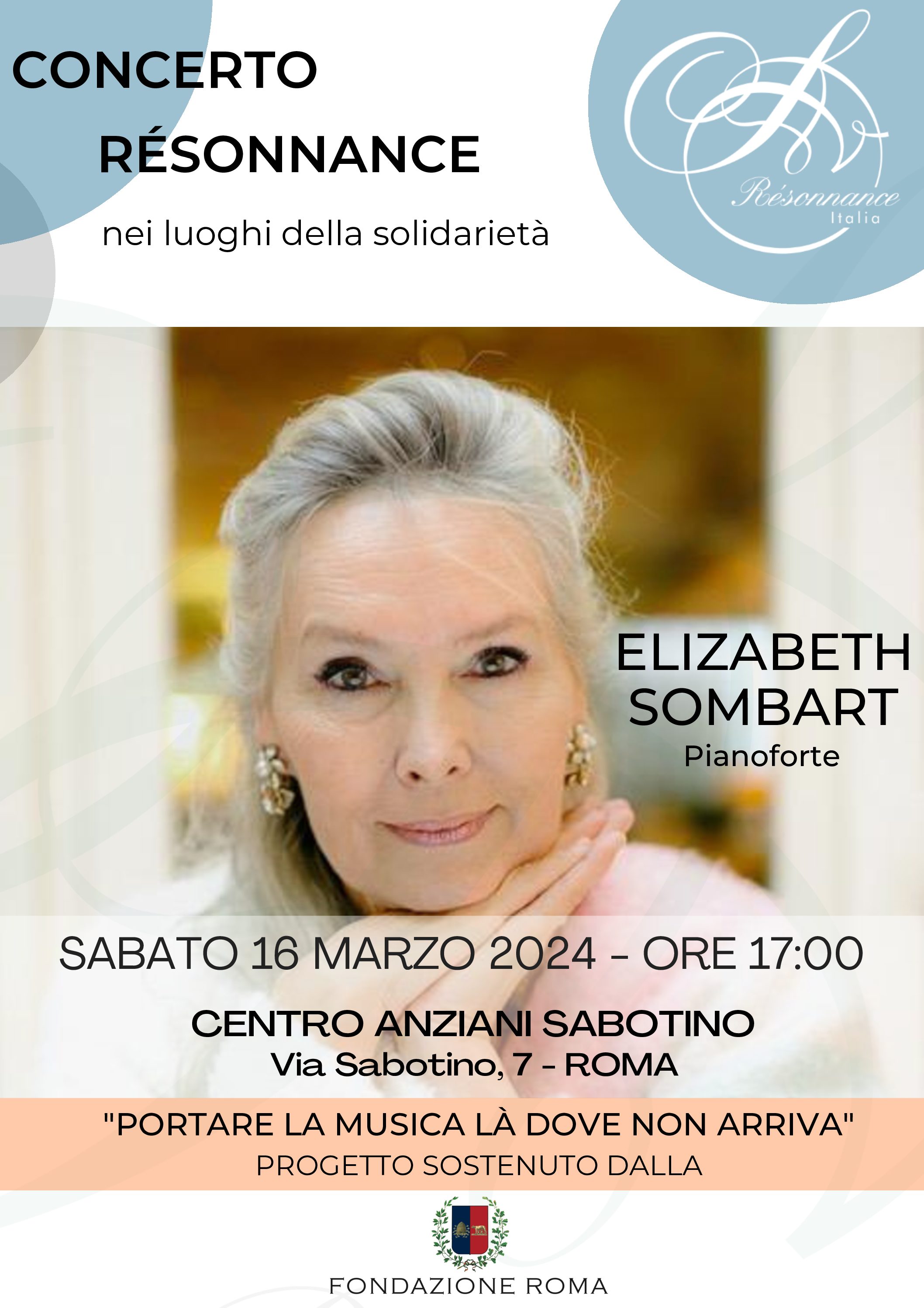 Concerto Résonnance nei luoghi della solidarità con Elizabeth Sombart, pianoforte