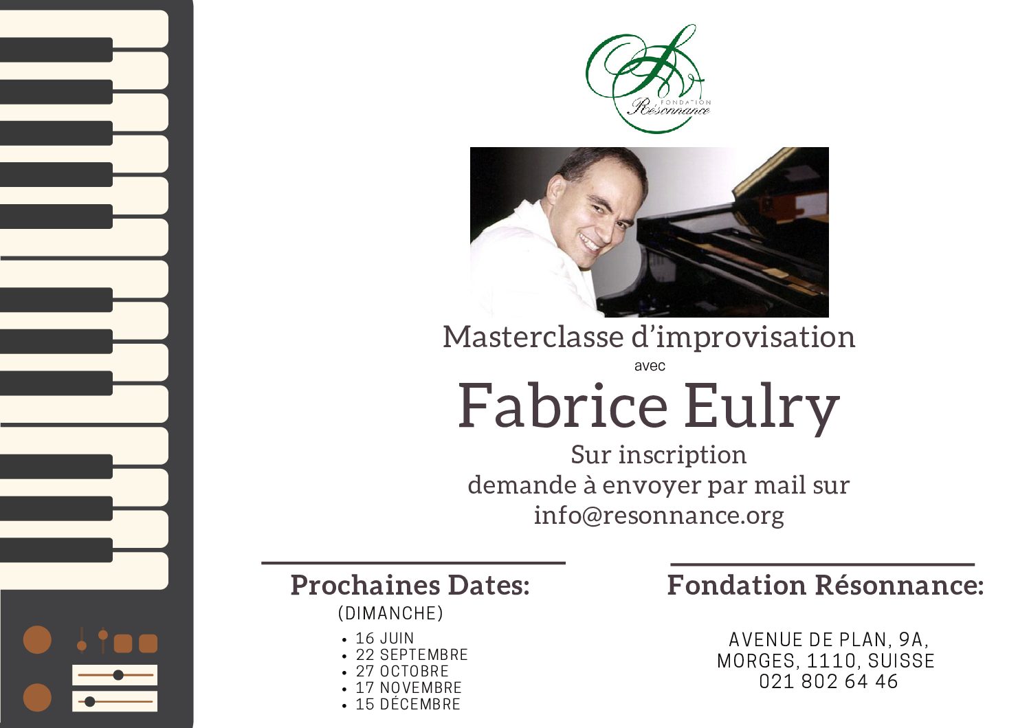 Masterclasse d'improvisation avec Fabrice Eulry