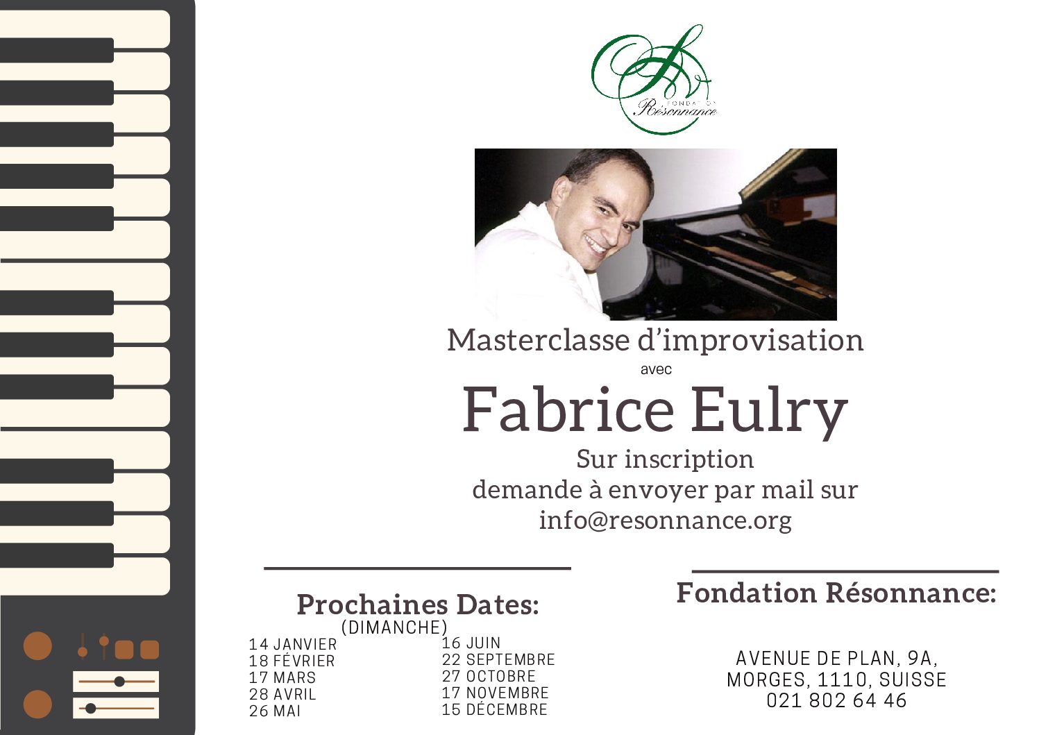 Masterclasse d'improvisation avec Fabrice Eulry