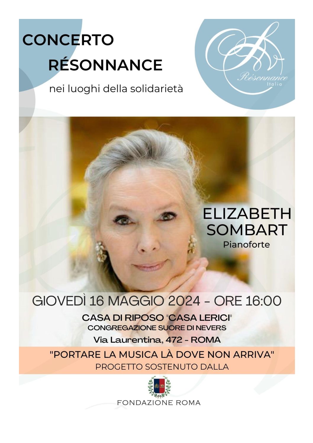 Concerto Résonnance nei luoghi della solidarità con Elizabeth Sombart, pianoforte
