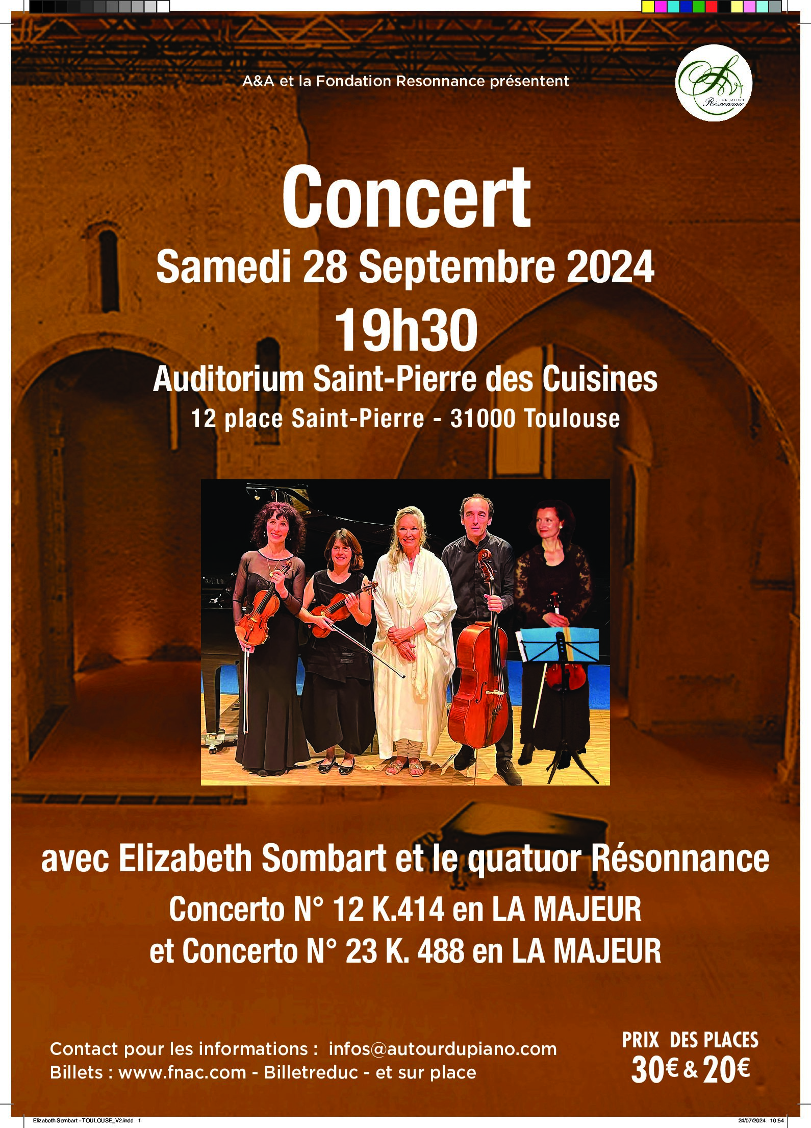 CONCERT AVEC ELIZABETH SOMBART ET LE QUATUOR RÉSONNANCE