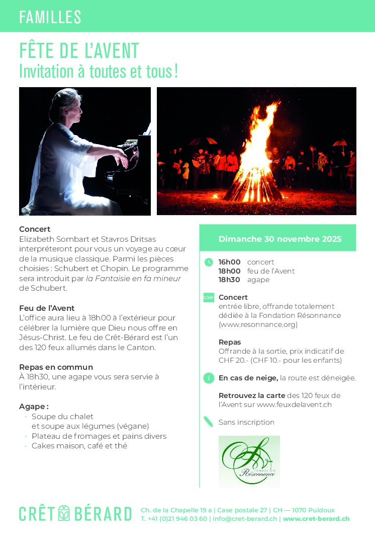 Concert de l'Avent - Crêt-Bérard