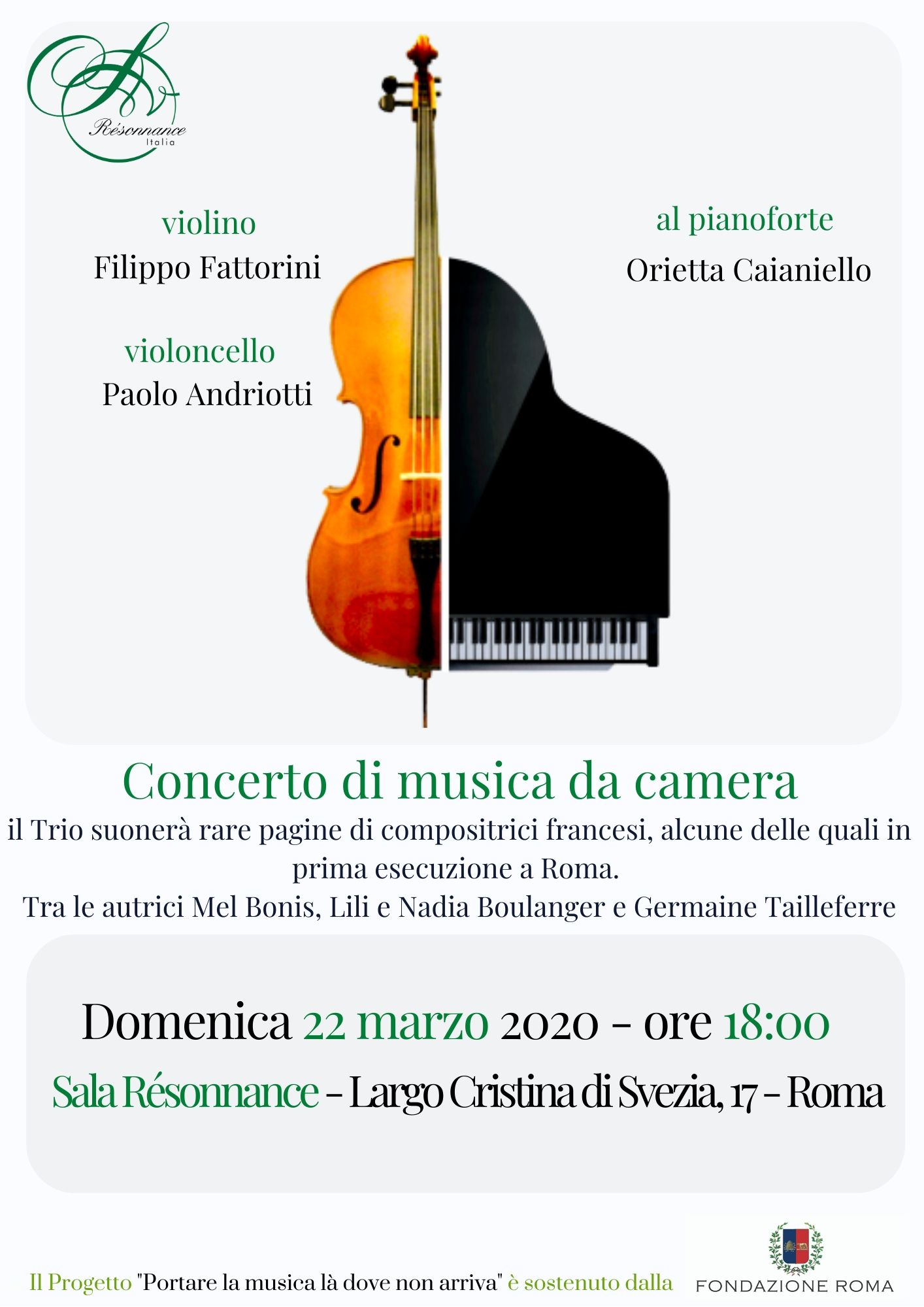 Concerto di musica classica con Orietta Caianiello, Filippo Fattorini e Paolo Andriotti
