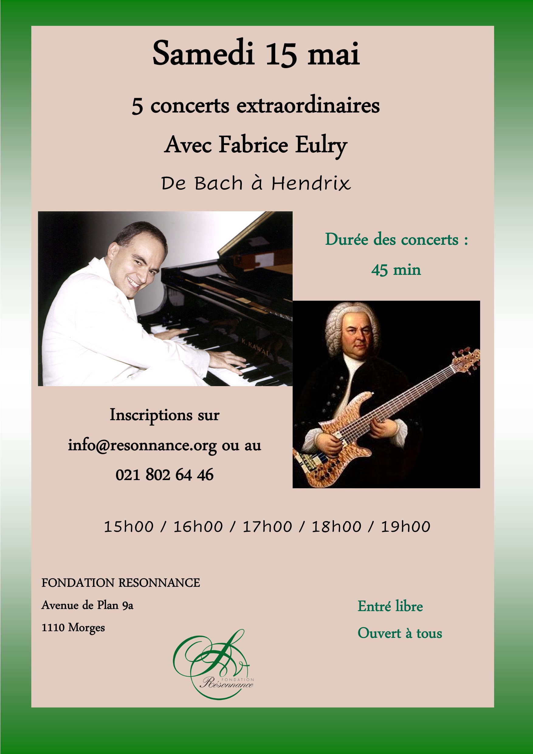Concerts avec Fabrice Eulry